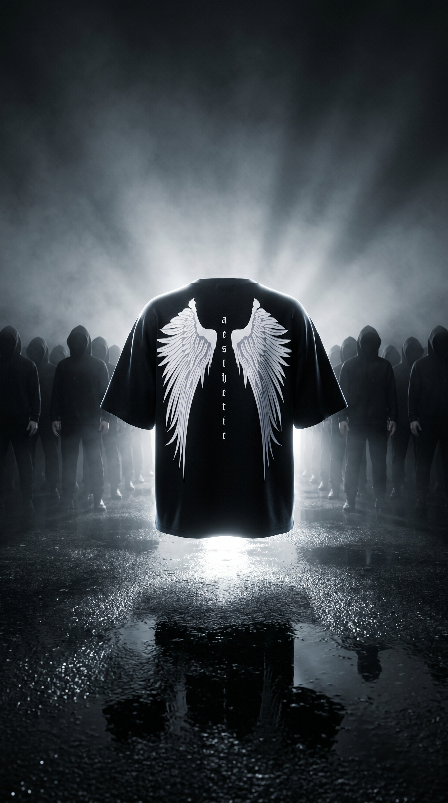 Seraph black oversized tee — cinematic